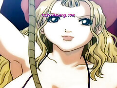 Boobalicious Gym Sluts Oil Up and Ride New Guy Until He Begs for Release - HENTAI UNCENSORED English Subtitles