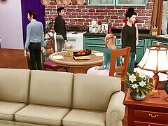 TV Show&039;s penghantar piza Adaptation Series Friends vol.3 Group Orgy at Home