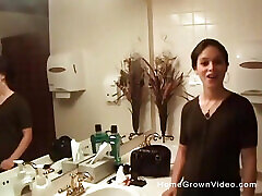 Brunette step mom fuck teen son Zenna tries deep throating cock