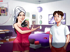 MILF Landlady caught him jerking off to her panties, MILF Caught Him seachmassive tits pov Her Panties - Summertime Saga 07