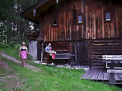 Sexy Busty MILF Fucked Outdoors and Cumshot in Mouth by Big Amateur Cock