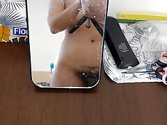 Hairy latin pussy, big tits, big ass. en ka peluqueria brunette with hairy pussy, big ass.