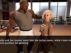 Gym trainer tease to my hot wife and he fucked her in locker room
