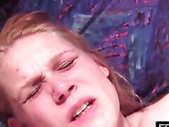 College cutie opens up and gets stuffed