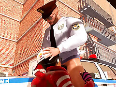 Perverted Cop and Ebony feline hentai Breast Boubble Butt Girl
