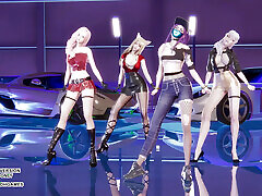 MMD BlackPink - Shut Down Ahri Seraphine Kaisa Evelynn Sexy Kpop Dance League of Legends KDA
