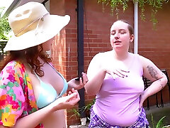 Chubby lesbian gets licked and fisted