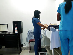 IT HAPPENED AT THE CLINIC!! A FEMALE yummy threesome AND NURSE SEDUCE A PATIENT. THEY FUCK HIM ON THE STRETCHER