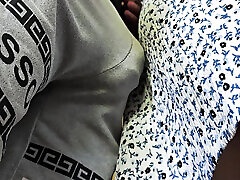 Stranger Cums Hard in Her Panties on Crowded Subway Rubdown