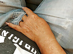I rub my wet nx hd xxx through my panties in the morning in the car on the way to the office