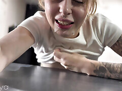 Poured sperm on a slutty stepsister