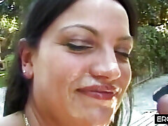 In the family park his cock blowjob