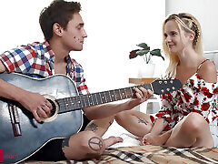 Guitar is the best way to seduce a horny blonde