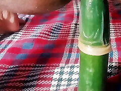 Only cucumber inside my anus with condom