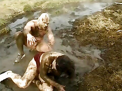 Blonde mom granny french rides a massive brobro dud on the mud to a cumshot