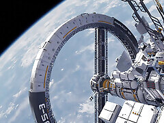 The best sex in space. Hot japanese babe gets fucked hard on orbital space station