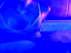 A naughty girl with juicy ass in lace gets wet from hot bubble crystal rea ride while listening to emo tracks