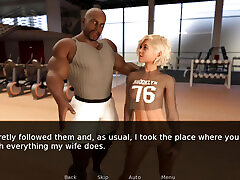 femme chaude & 039;s interracial trio gym baise par deux hommes musclés