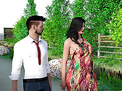 Indian Desi Bhabhi Sex with Her Devar in the Garden