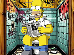Married Housewife Gets Fucked In A Public Dirty Restroom. Cartoon. Simpsons Parody.