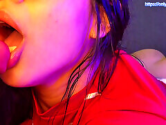 Joi-Guided Handjob Woman in Hot Red Dress Guiding Her Handjob