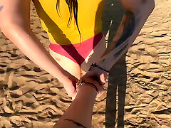Wow! Met my younger stepsister at the beach, teased in the cabin and ended up having rough sex at home