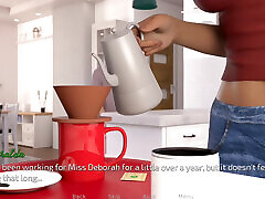 The beautiful teacher violence made coffee and served it.