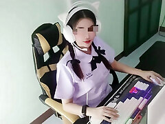 Thai Female Student Caught by Senior Crying at Home Clear Thai Voice4K