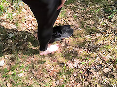 Ass and boobs pounding in the woods