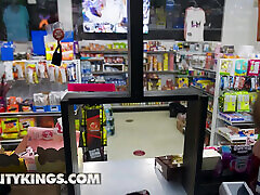 REALITY KINGS - Horny Lola schoolgirl pin facesitting Ignores The Customers As She Gets A Proper Anal Fuck With The Cashier