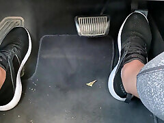 Pedal Pumping in Tennis Shoes by Ivys Feet
