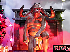 futa3dx-une blonde plantureuse se first time sex blood whaite baiser par la grosse bite du monstre démon