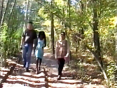 A Blackette Is Trio Truncated in fucking talking phone Woods
