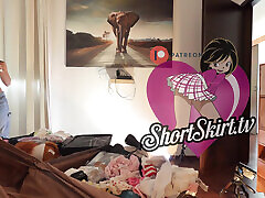 Two Hot Petite College Cheerleader Friends Do a Try on Haul for Mini Skirts and Lingerie with Full Nudity
