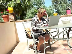 Molly Fantasizes and Masturbates After Outdoor Remote Work Meeting