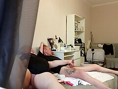 my girlfriend pleasures me by jerking off my dick before cumming