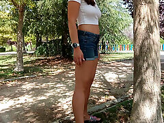 Public blowjob and sex in a park in Madrid