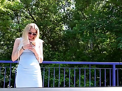 Blonde Bombshell amature suck dick Kis Enjoys a Creampie Outdoors