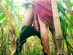 Sister-in-law sucked cock in the field and fucked hard