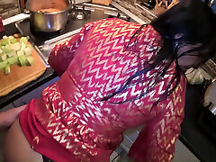 Red & Gold Dress sorry honey Play - Spanking, Blowjob, Doggy & Intense Orgasm