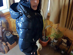 Milfycalla-很多暨在我的黑色羽绒服和黑色皮革紧身裤216