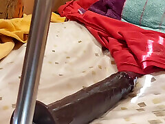 Play with monster dildo