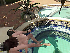 trevor et amanda, sa femme infidèle, font lamour dans la piscine alors que son mari nest pas là