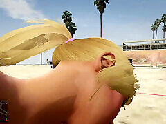 Sugar Daddy Trevor and Sugar Baby Tracey have sex in amy randersen volleyball court