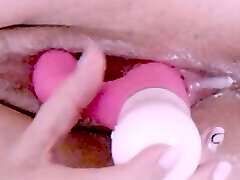 vibrator in stiefmutter&039;s cremig, ließ sie spritzen