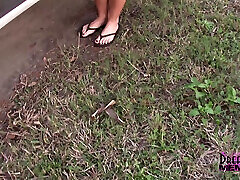 Gorgeous Babe Strips Buck Naked in a Public Park