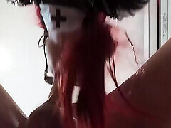 MILF in a Long Blowjob with muslim hot gils on Her Tongue