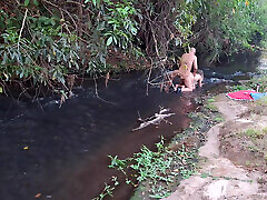Strangers are caught having sex at the waterfall.