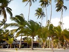 Under the palm trees