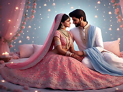 Indian lady and her husband sharing her to his office Boss